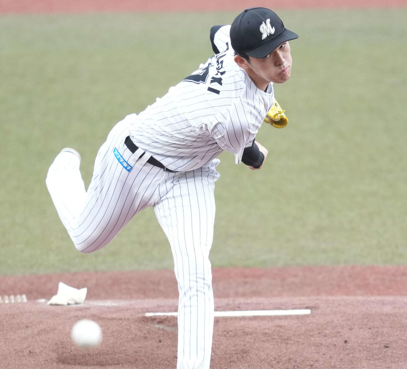 ロッテ対DeNA 8回1失点と好投したロッテ佐々木朗（撮影・鈴木みどり）