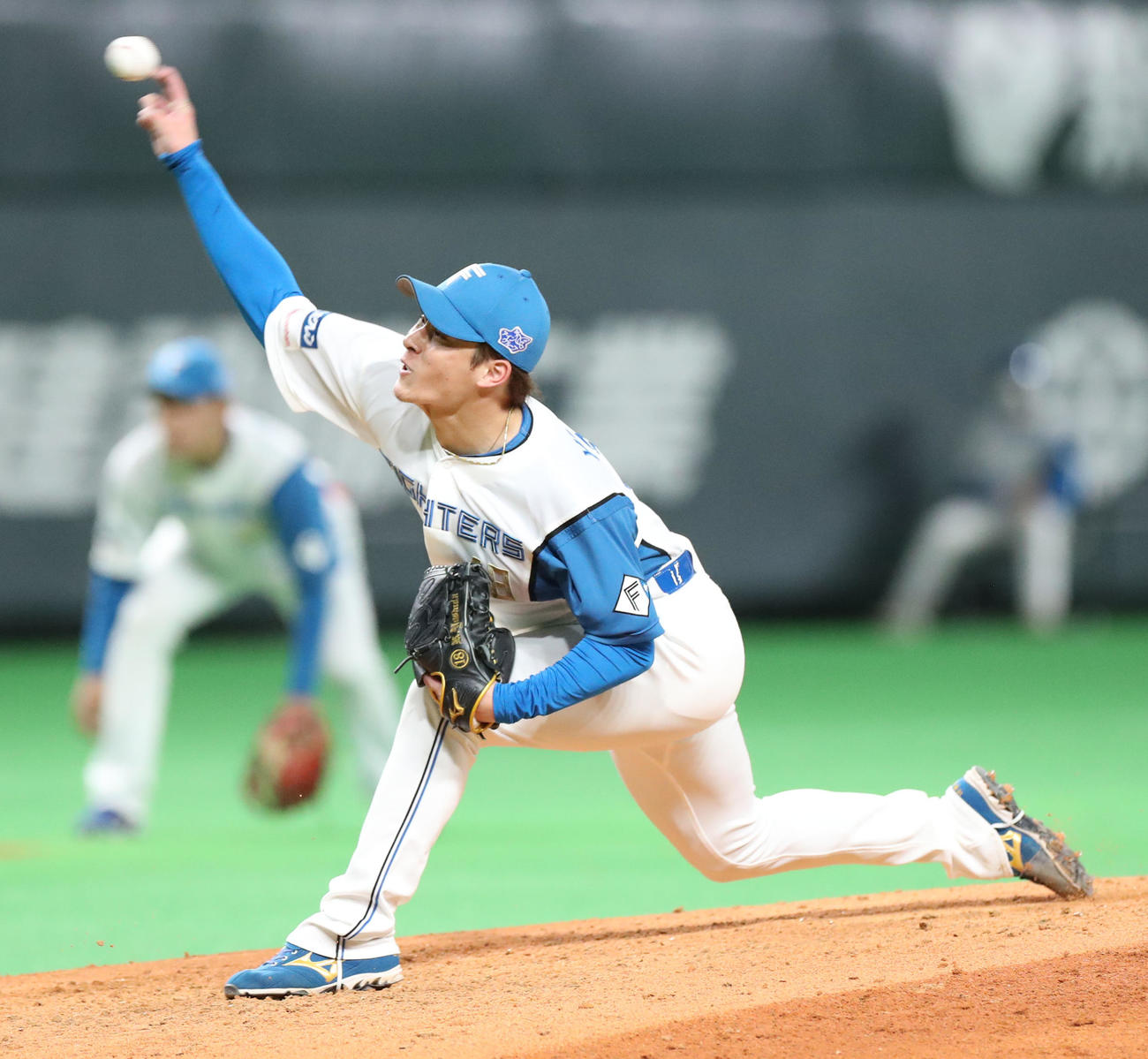 日本ハム対中日　日本ハム2番手の吉田（撮影・佐藤翔太）