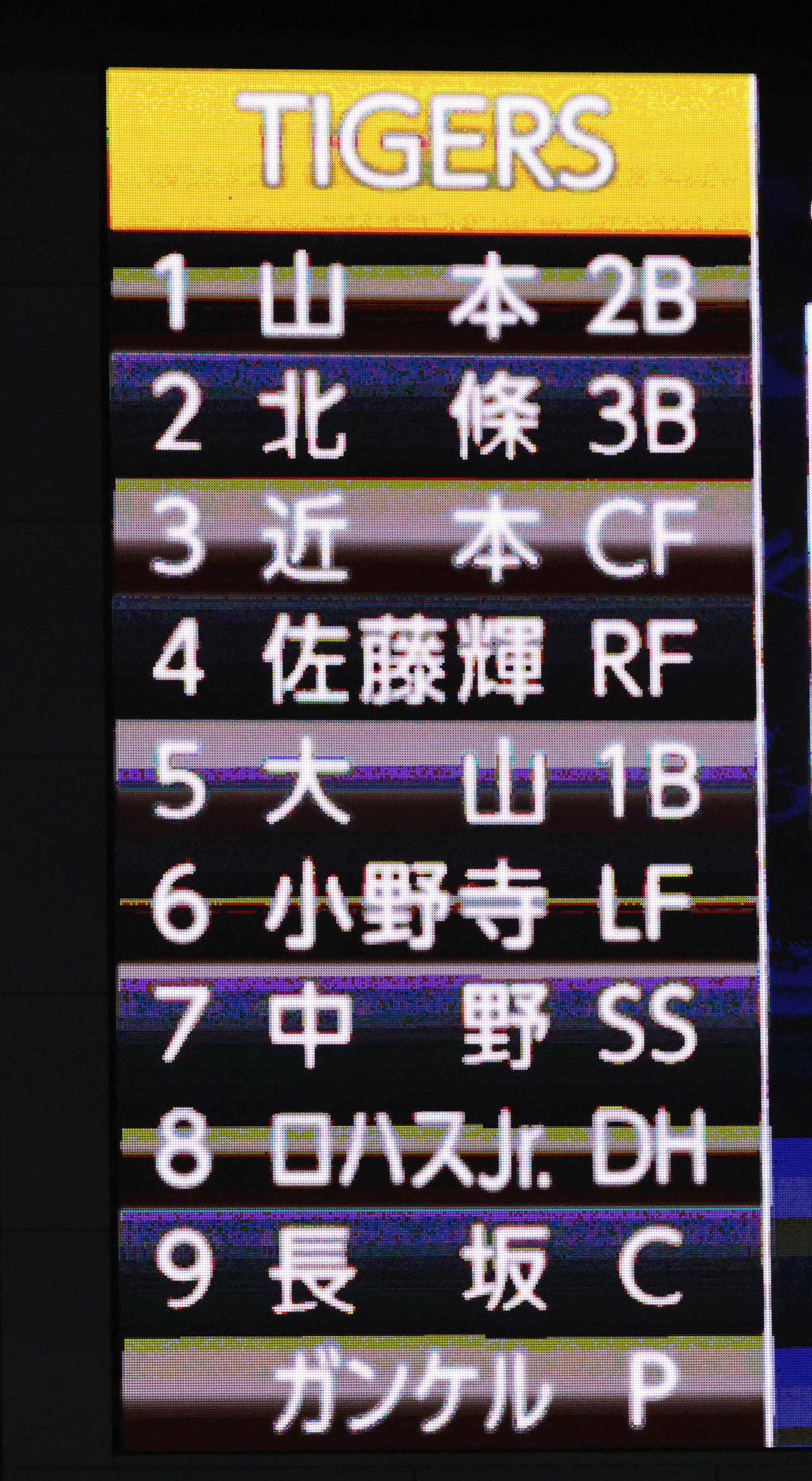 オリックス対阪神　阪神スタメン（撮影・加藤孝規）