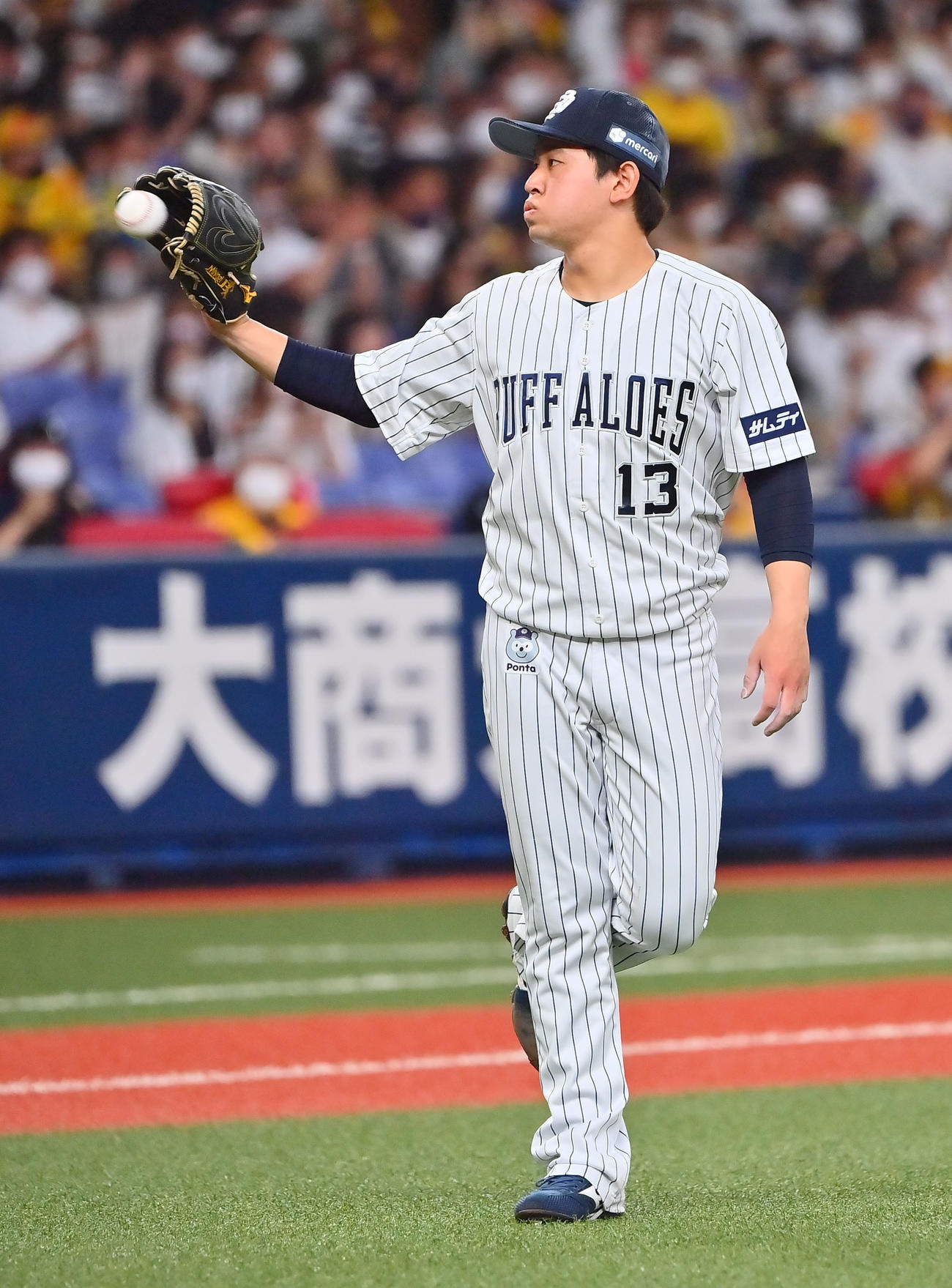 オリックス対阪神　5回表に失点したオリックス宮城（撮影・和賀正仁）