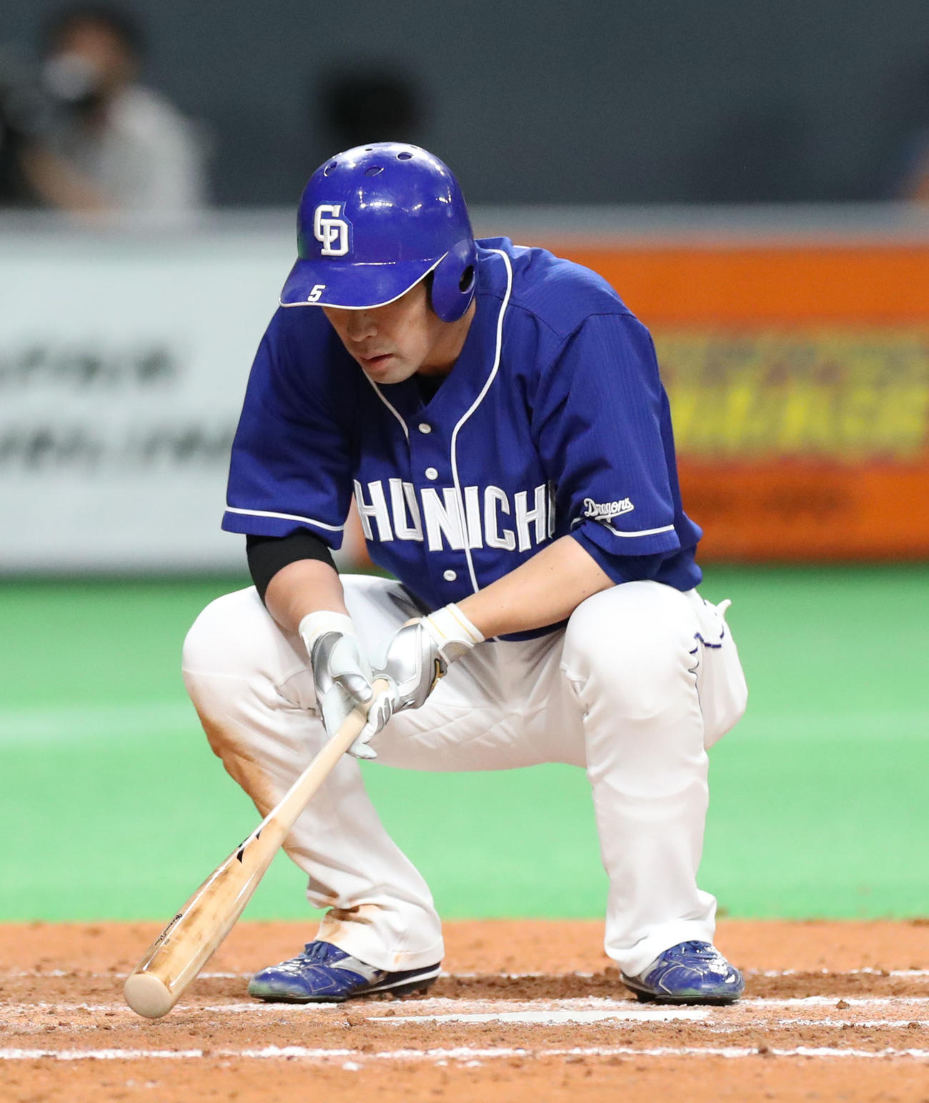 日本ハム対中日　9回表中日1死、阿部は三振に終わる（撮影・佐藤翔太）