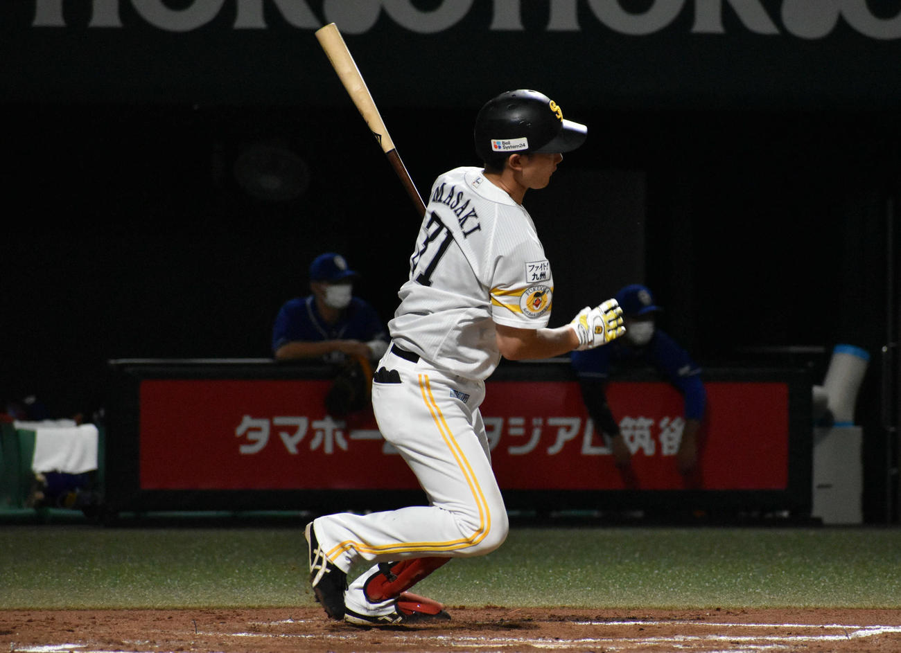 ウエスタン・リーグ、中日戦の6回、ソフトバンク正木は三ゴロに倒れる（撮影・只松憲）