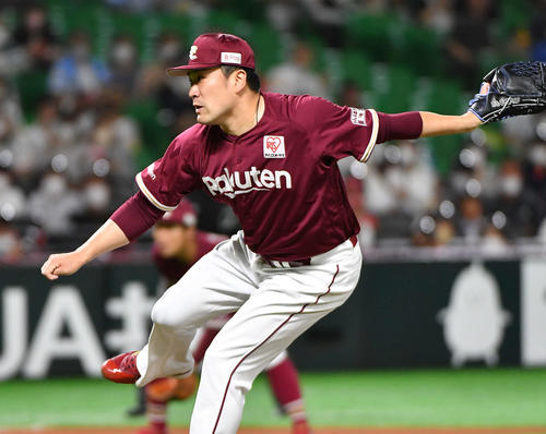 ソフトバンク対楽天　楽天先発の田中将（撮影・岩下翔太）