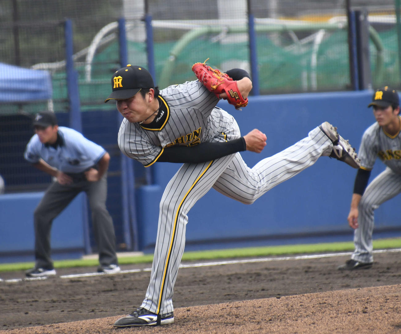 ウエスタンリーグ・オリックス－阪神　先発し力投する阪神才木（撮影・中野椋）