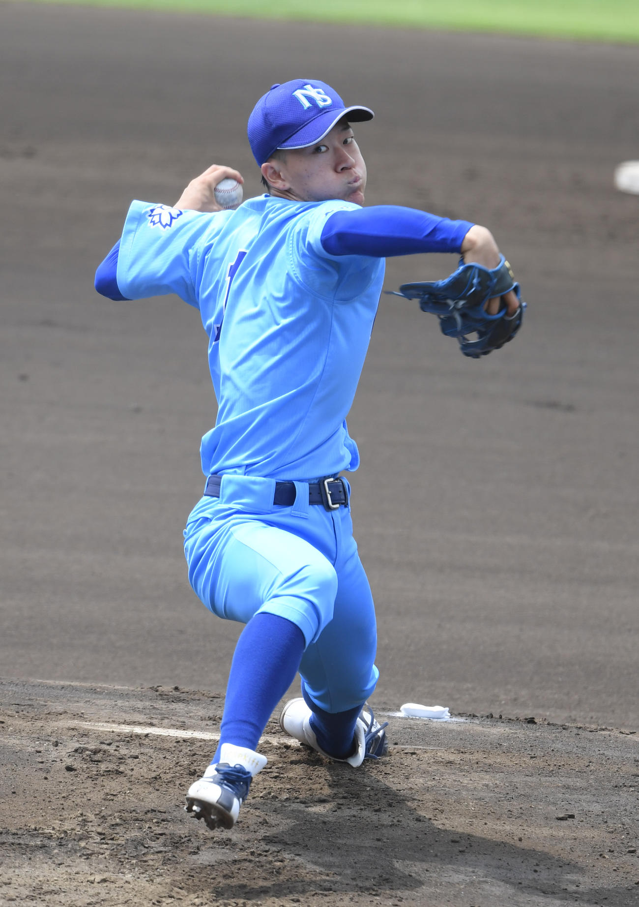 大学日本代表選考合宿、紅白戦で先発した日体大・矢沢（撮影・柴田隆二）