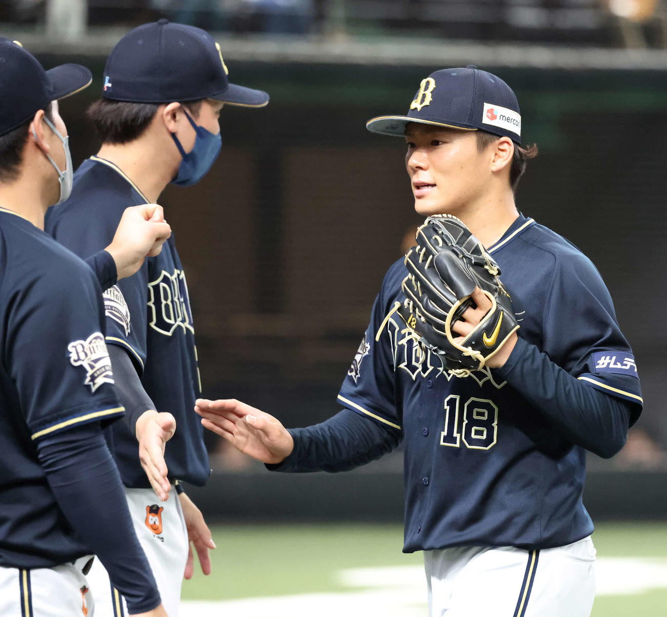 西武対オリックス　7回、西武の中軸を抑えた先発山本（撮影・丹羽敏通）