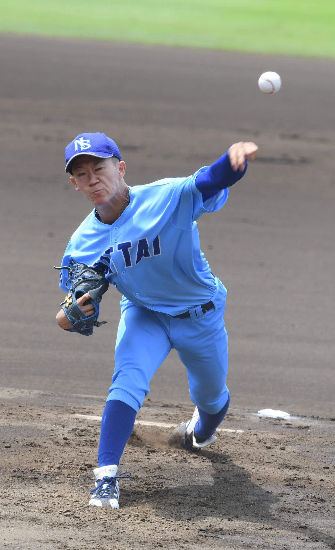 大学日本代表選考合宿、紅白戦で先発した日体大・矢沢（撮影・柴田隆二）