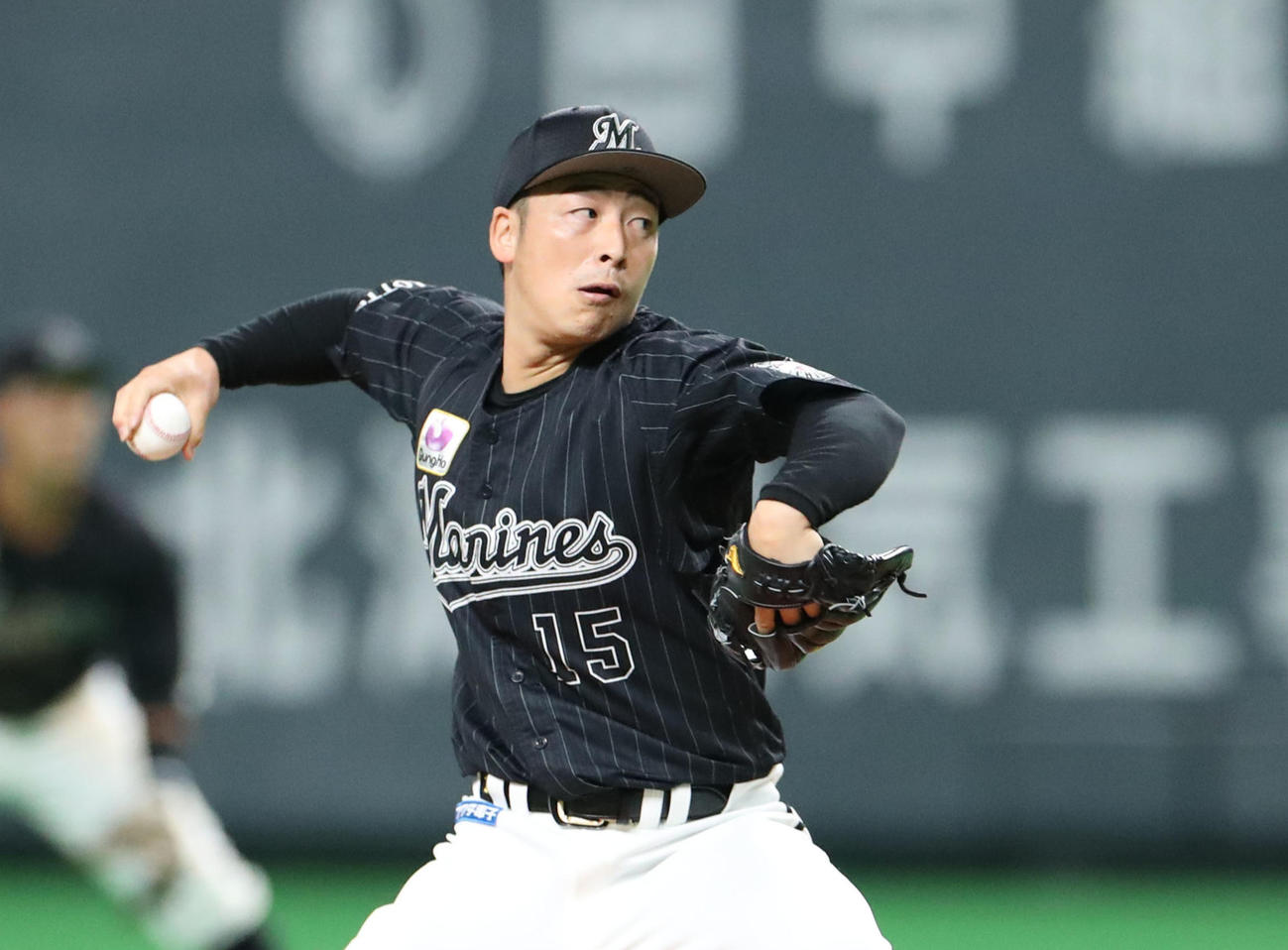 ロッテ先発の美馬学（撮影・佐藤翔太）