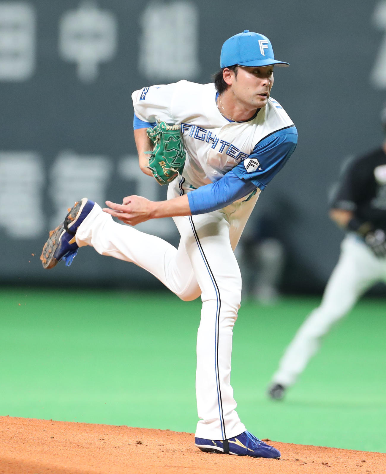 日本ハム対ロッテ　日本ハム先発の上原（撮影・佐藤翔太）