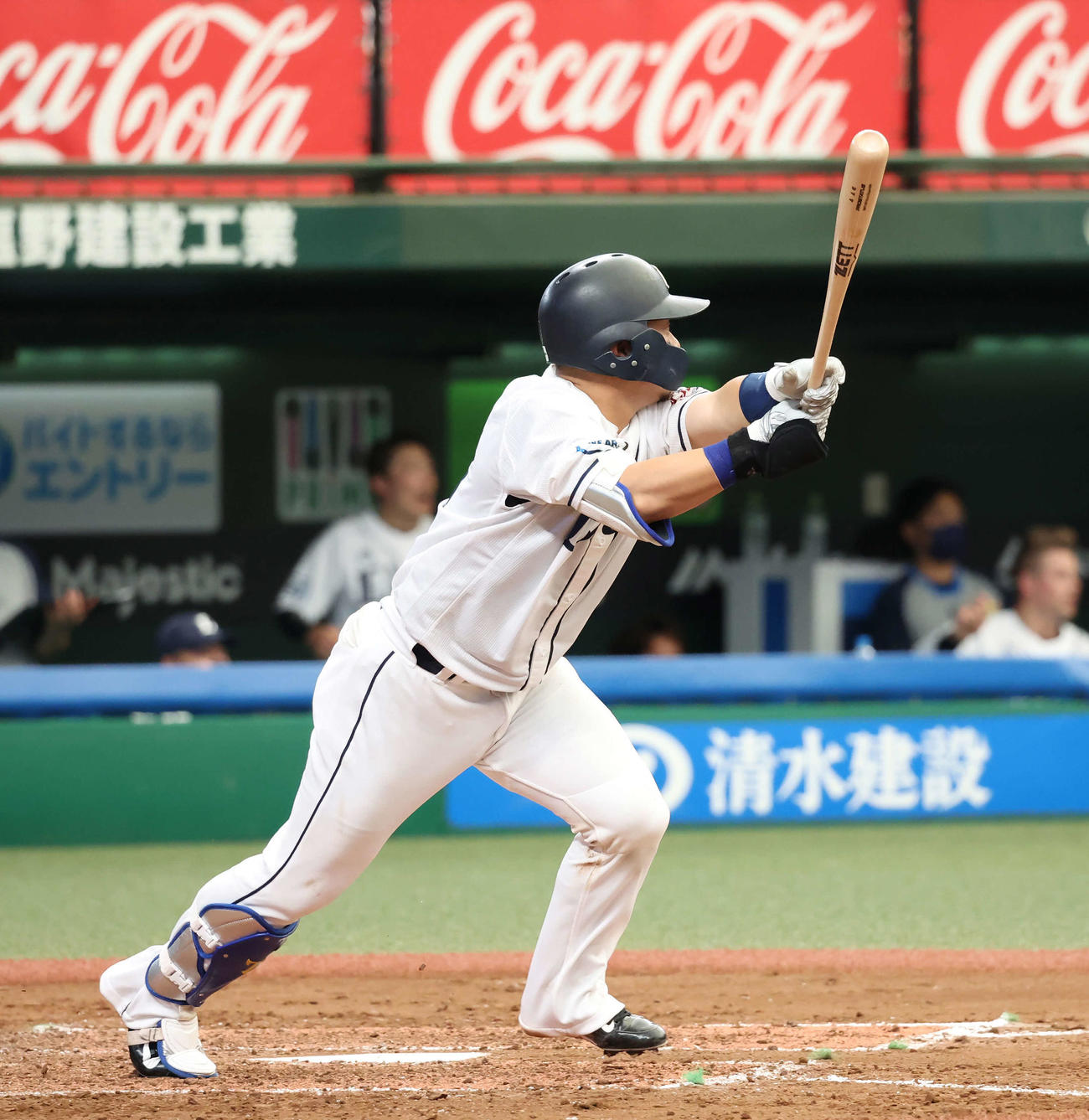 西武対オリックス　4回裏西武2死満塁、森は逆転の2点適時打を放つ（撮影・丹羽敏通）