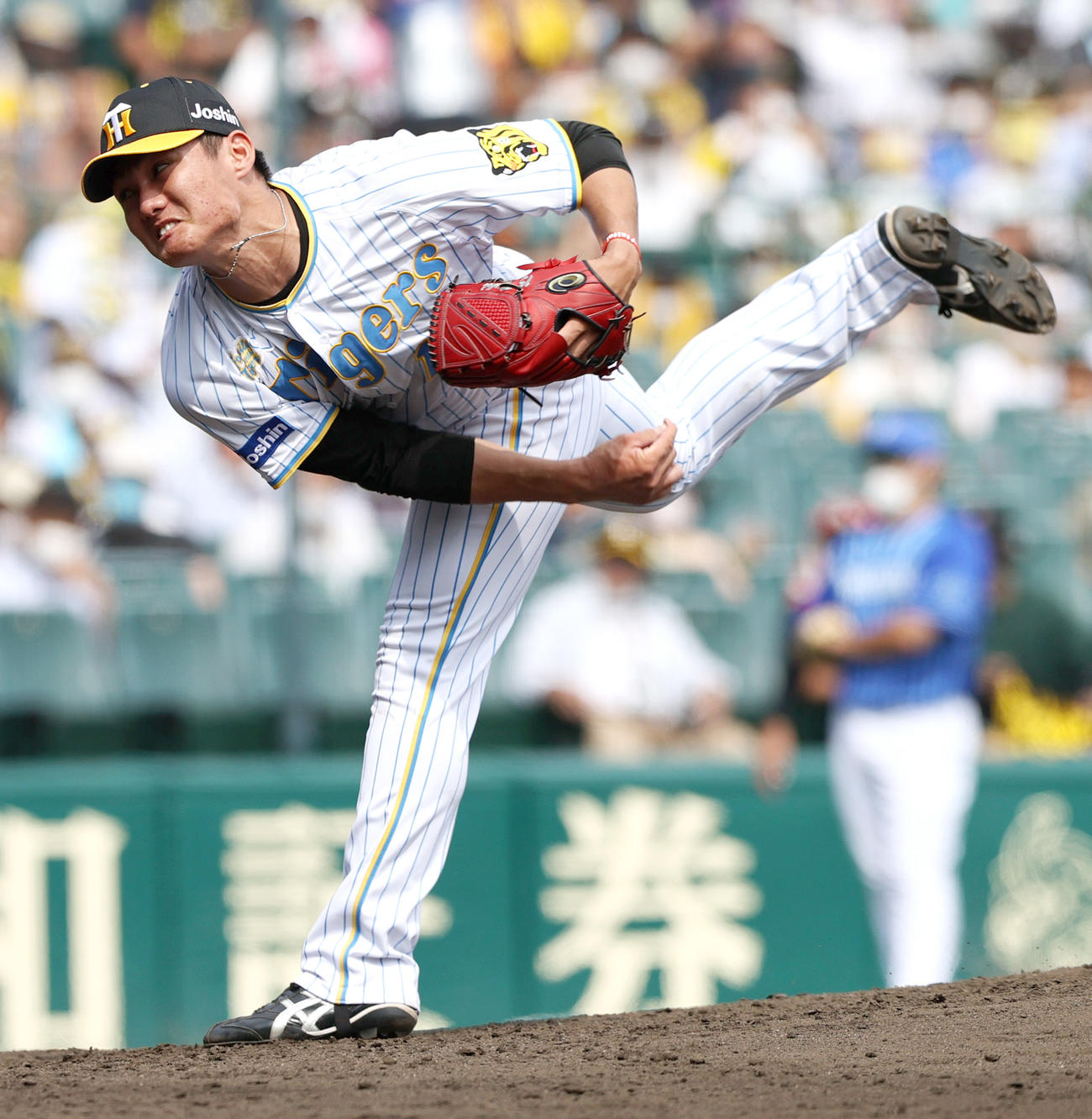 阪神対DeNA　投する阪神西純（撮影・上山淳一）