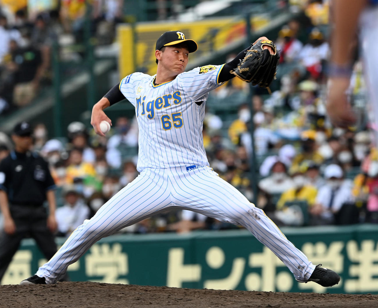 阪神対DeNA 8回に登板した湯浅（撮影・前岡正明）