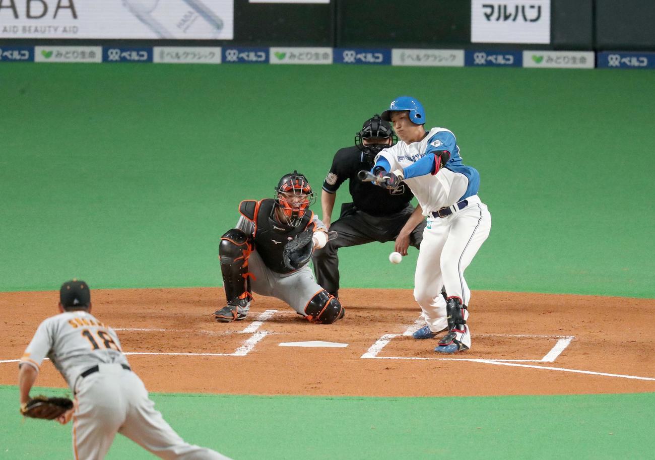 日本ハム有薗直輝（2022年3月5日撮影）