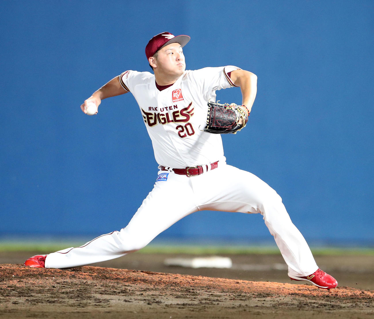楽天対日本ハム　楽天3番手の安楽（撮影・佐藤翔太）