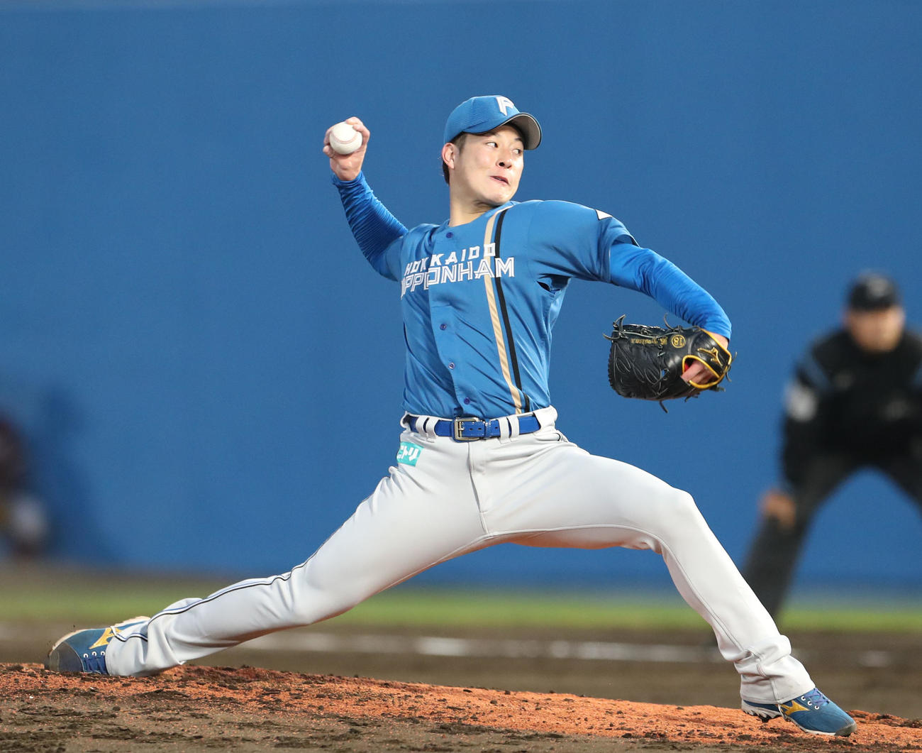 楽天対日本ハム　日本ハム先発の吉田（撮影・佐藤翔太）