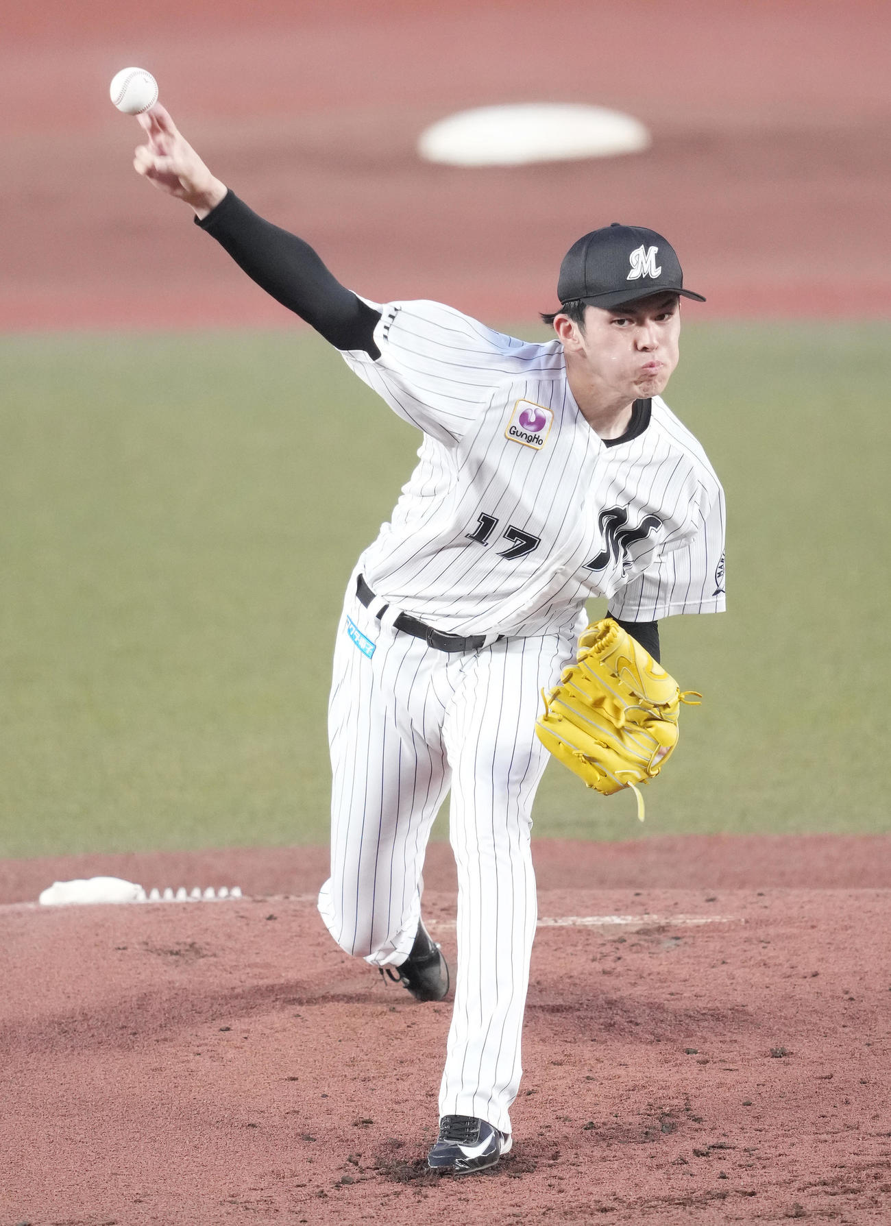 ロッテ対西武　先発し力投するロッテ佐々木朗（撮影・鈴木みどり）