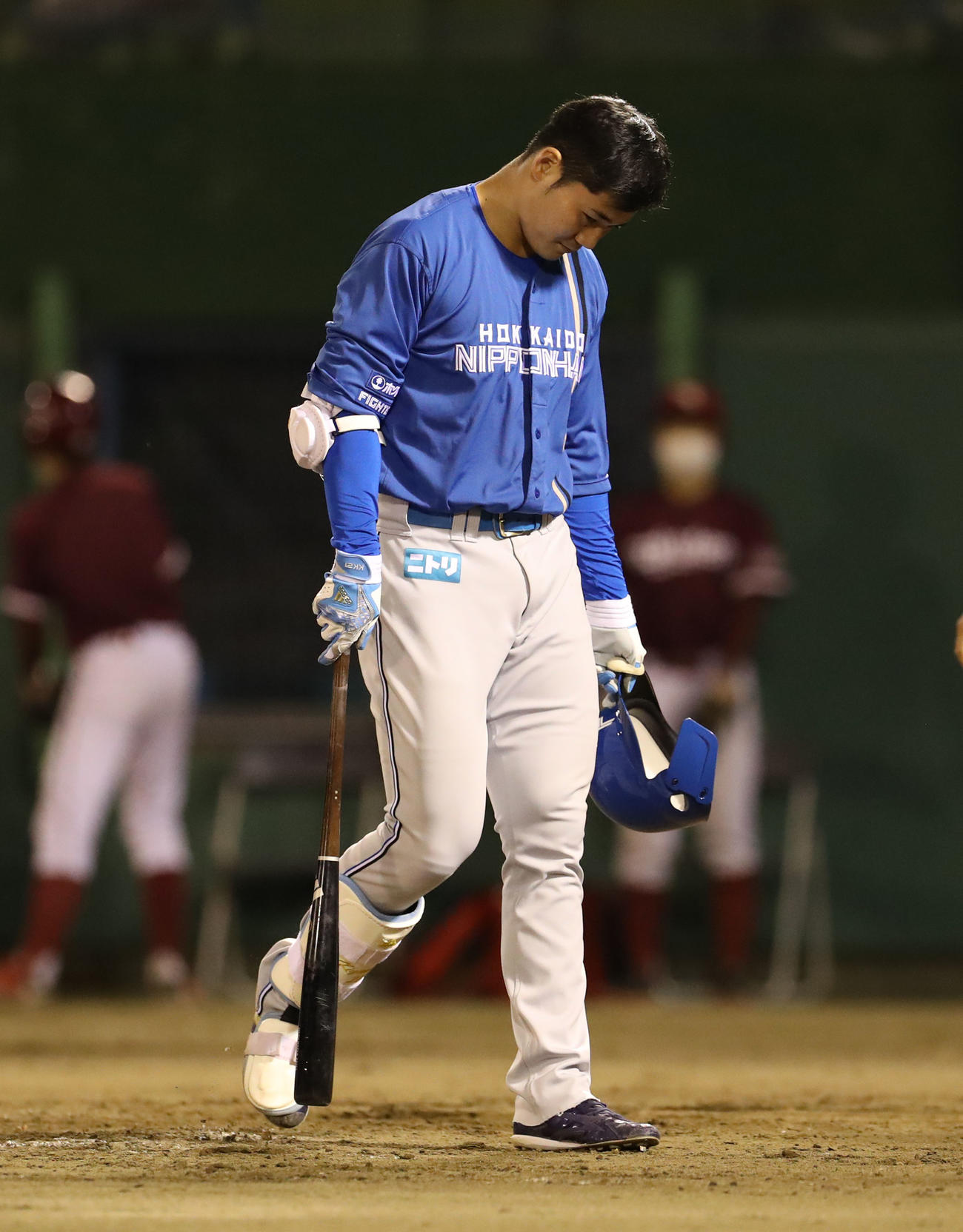 楽天対日本ハム　8回表日本ハム2死一、二塁、清宮は三振に終わる（撮影・佐藤翔太）