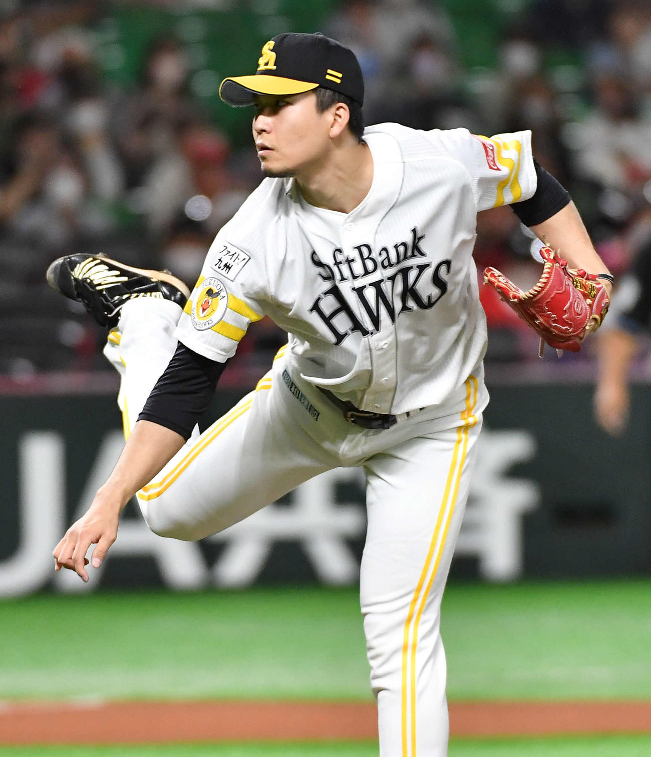 ソフトバンク対日本ハム　ソフトバンク先発の千賀（撮影・岩下翔太）