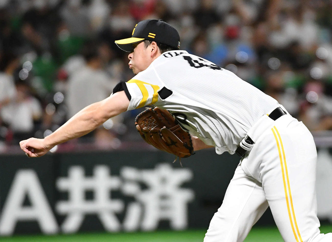 ソフトバンク対日本ハム　ソフトバンク先発の大関（撮影・岩下翔太）