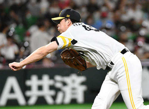 ソフトバンク対日本ハム　ソフトバンク先発の大関（撮影・岩下翔太）