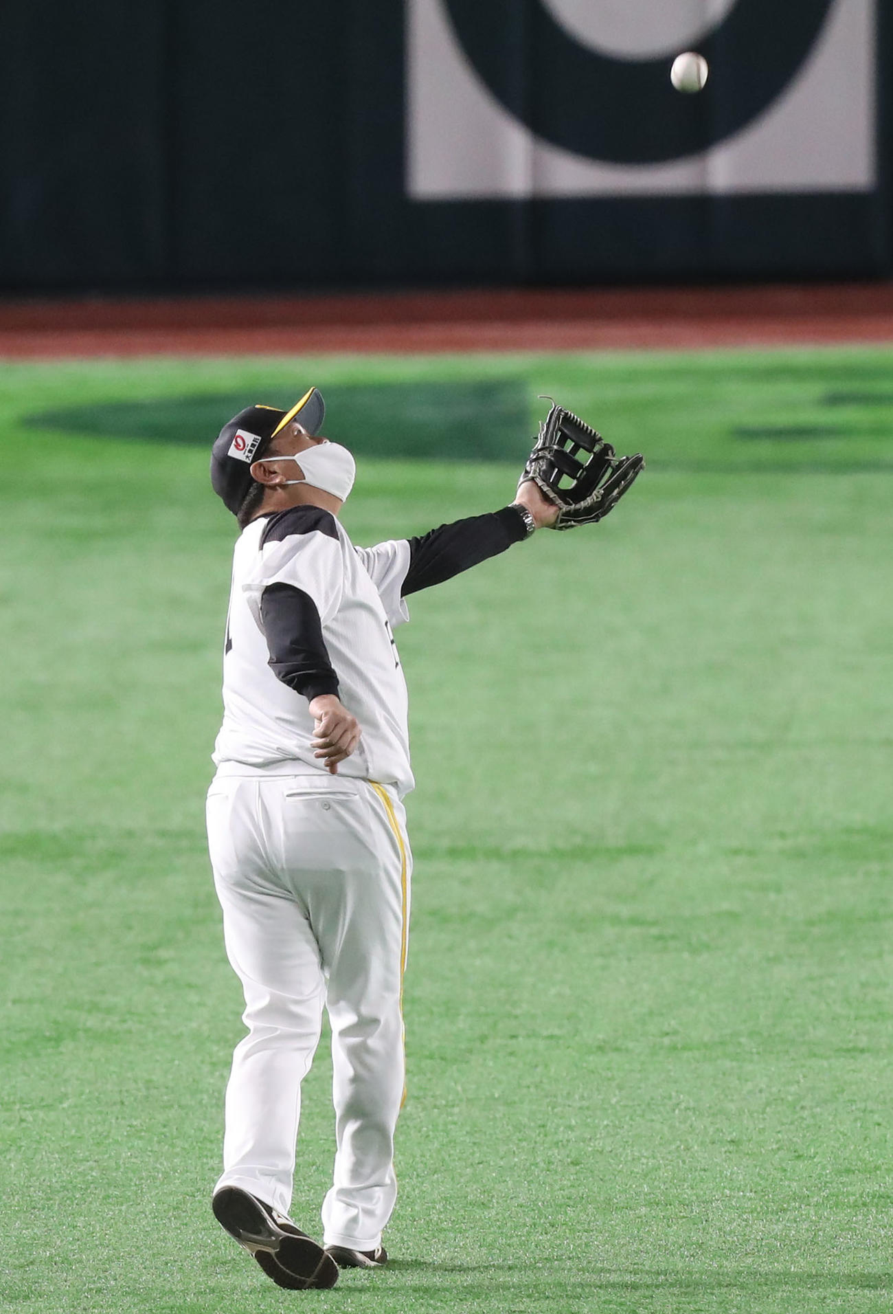 ソフトバンク対日本ハム　打球を追う藤本監督（撮影・屋方直哉）