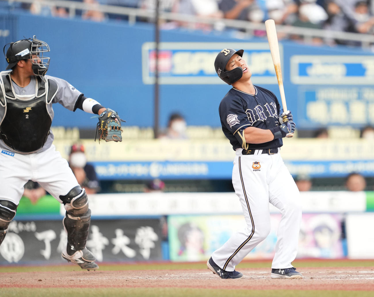 ロッテ対オリックス　9回表オリックス1死、見逃し三振に倒れる吉田正（撮影・鈴木みどり）