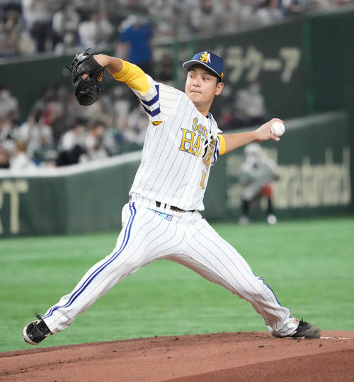 ソフトバンク対ロッテ　ソフトバンク先発の大竹耕（撮影・小沢裕）