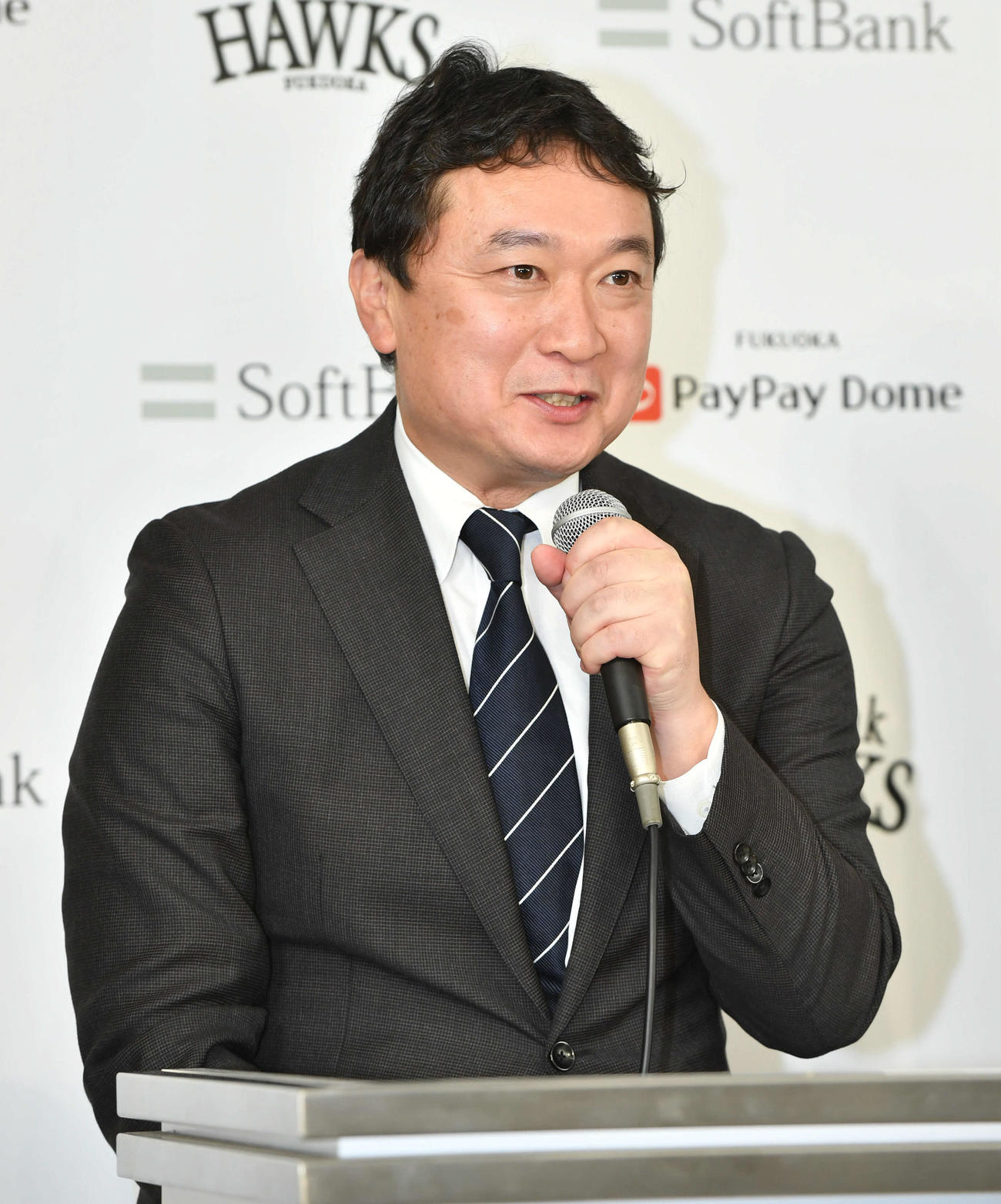 ソフトバンク三笠杉彦取締役GM（2021年11月3日撮影）