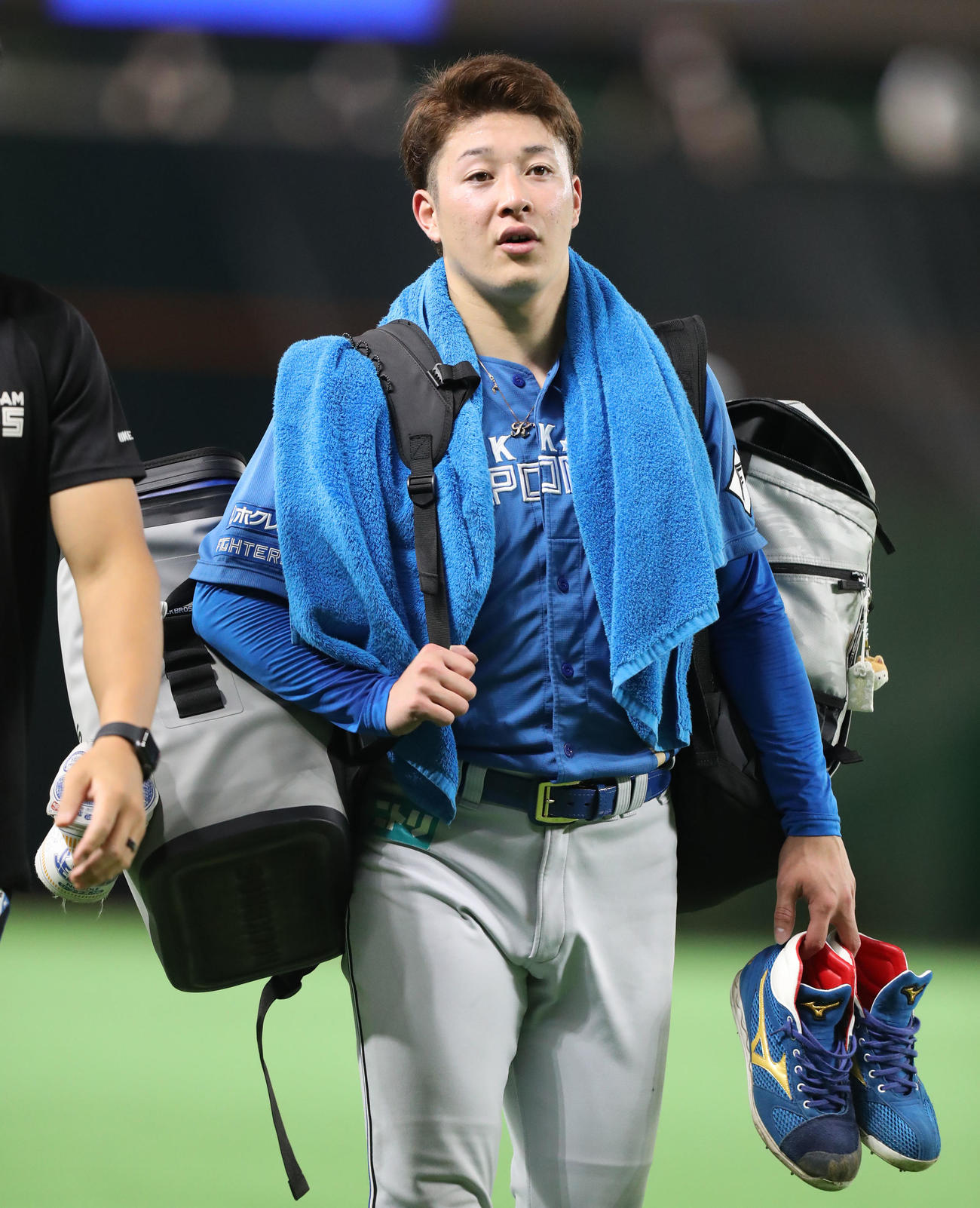 練習を終え引き揚げる吉田輝星（2022年6月26日撮影）