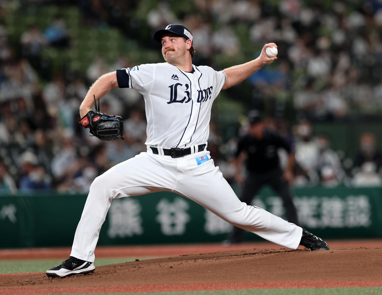 西武対日本ハム　力投する西武先発のエンス（撮影・鈴木正人）