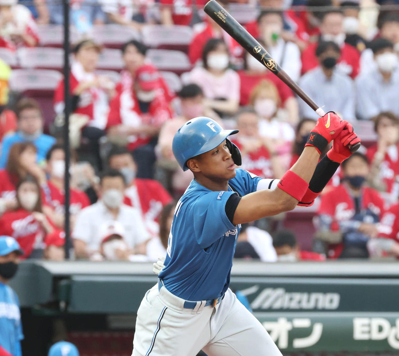 日本ハム万波中正（2022年6月1日撮影）