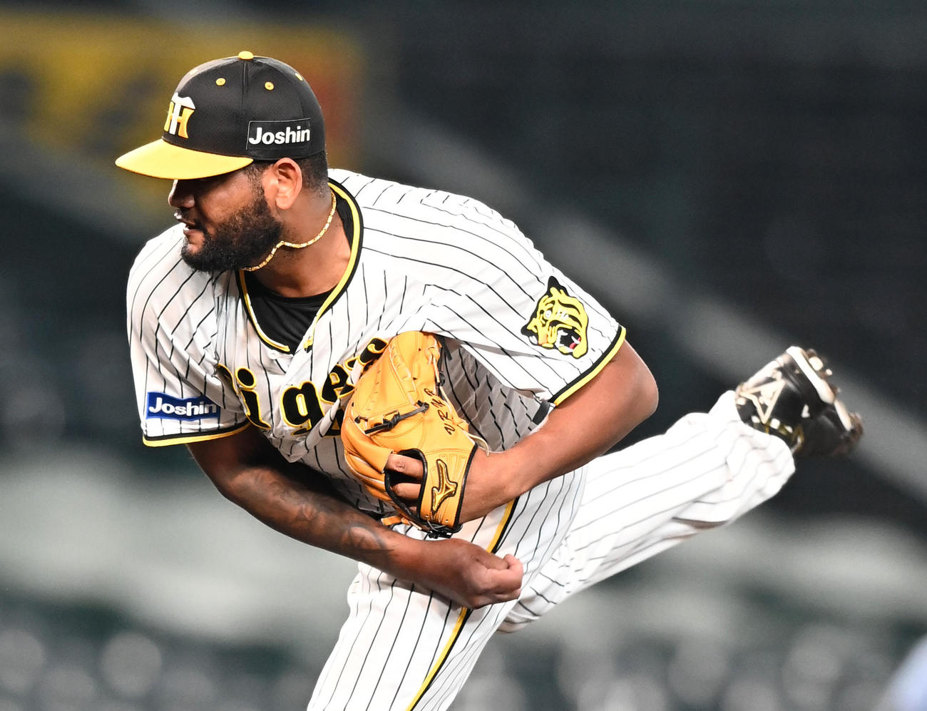 阪神対オリックス　阪神2番手のアルカンタラ（撮影・前岡正明）
