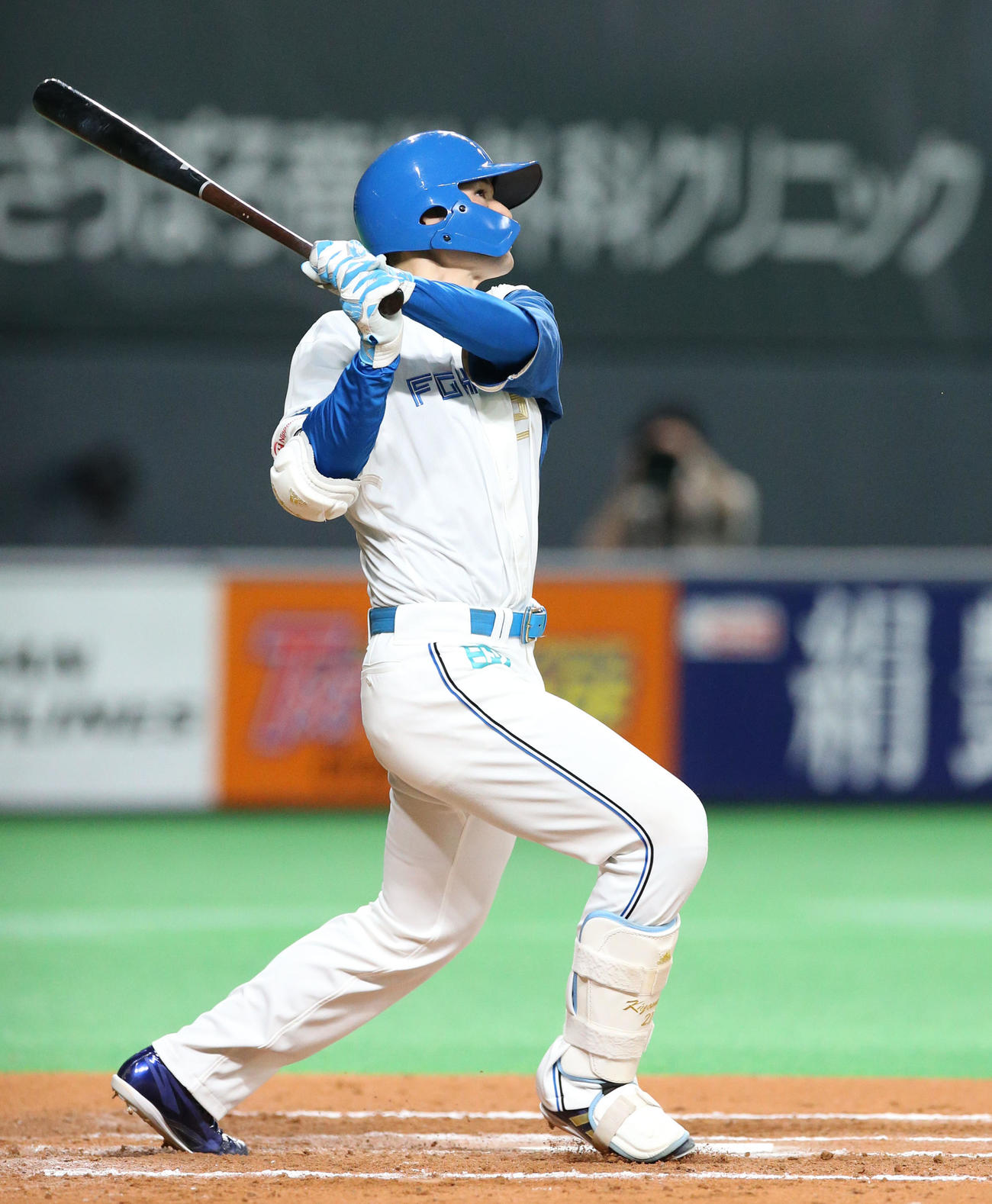 日本ハム対オリックス　7回裏日本ハム無死、清宮は右越え本塁打を放つ（撮影・佐藤翔太）