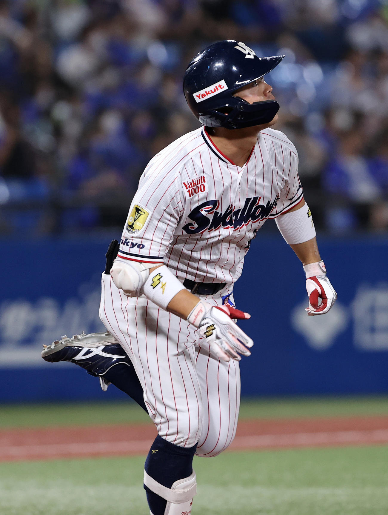 ヤクルト対DeNA 7回裏ヤクルト無死、丸山和は右越えソロ本塁打を放つ（撮影・鈴木正人）