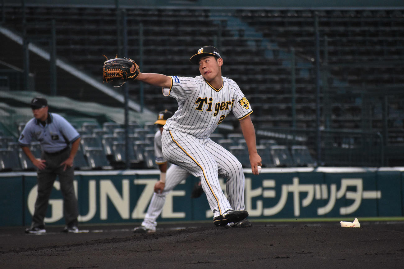 2軍オリックス戦に先発した阪神鈴木（撮影・古財稜明）