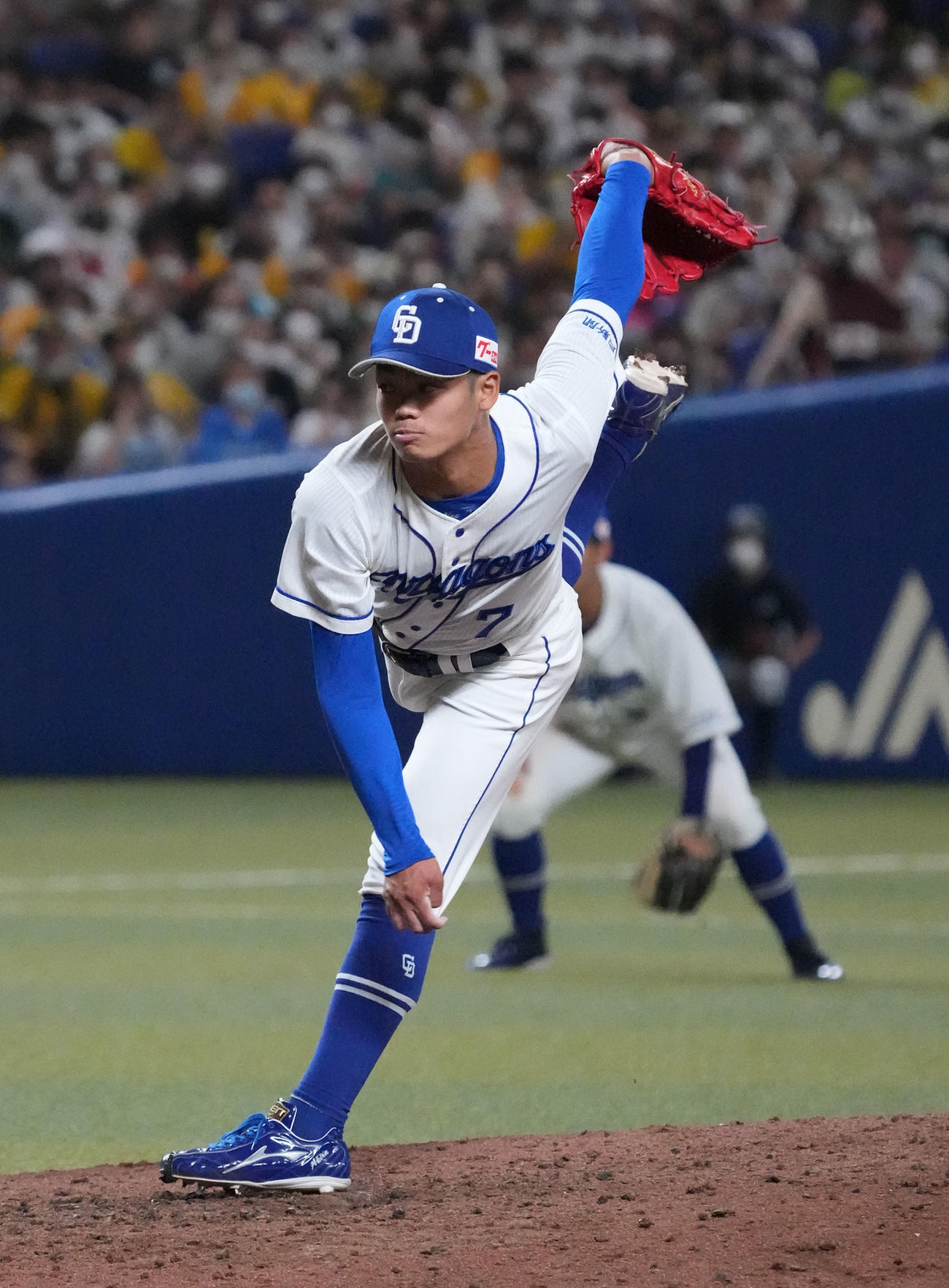 22年7月2日、中日対阪神　8回表、中日2番手で登板する根尾