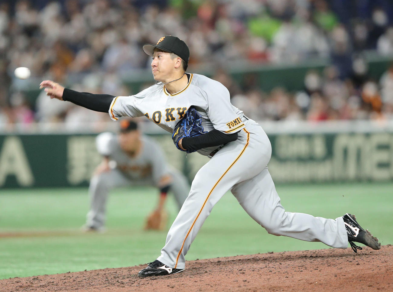 巨人対ヤクルト　9回表、巨人4番手で登板する大勢（撮影・河田真司）