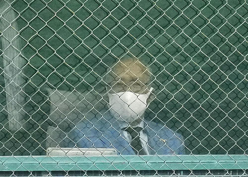 巨人対ヤクルト　試合を見つめる巨人長嶋茂雄終身名誉監督（撮影・横山健太）