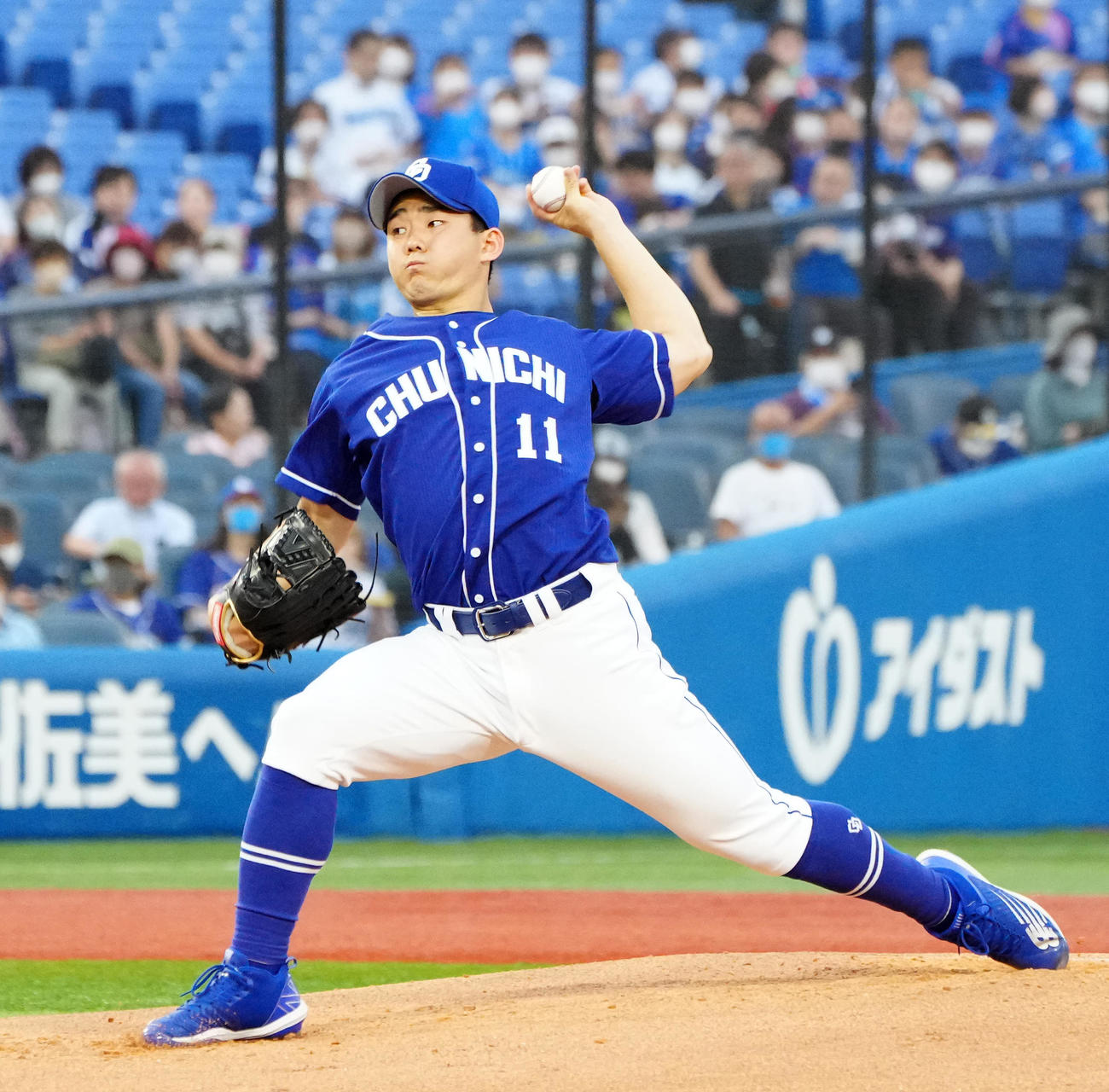 DeNA対中日　中日先発の小笠原（撮影・江口和貴）