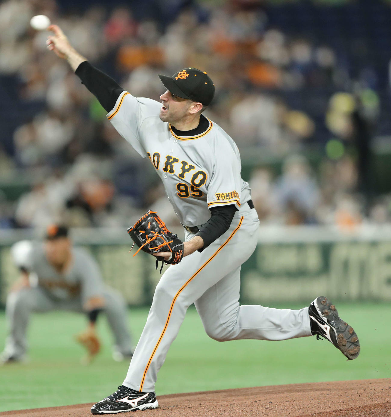 巨人対ヤクルト　巨人先発のシューメーカー（撮影・河田真司）