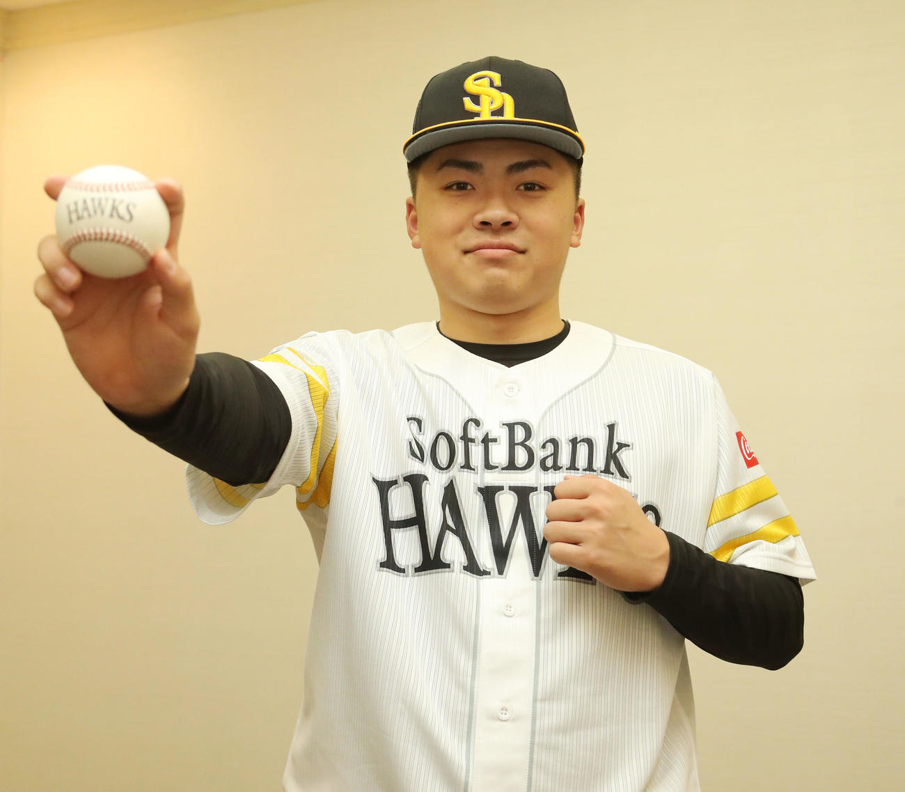 ソフトバンク育成山崎琢磨（2021年12月11日撮影）