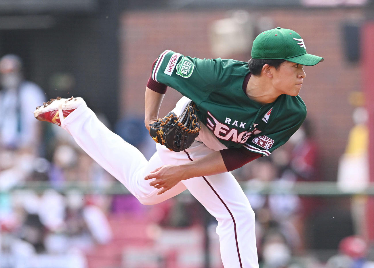 楽天対西武　楽天先発の早川（撮影・滝沢徹郎）