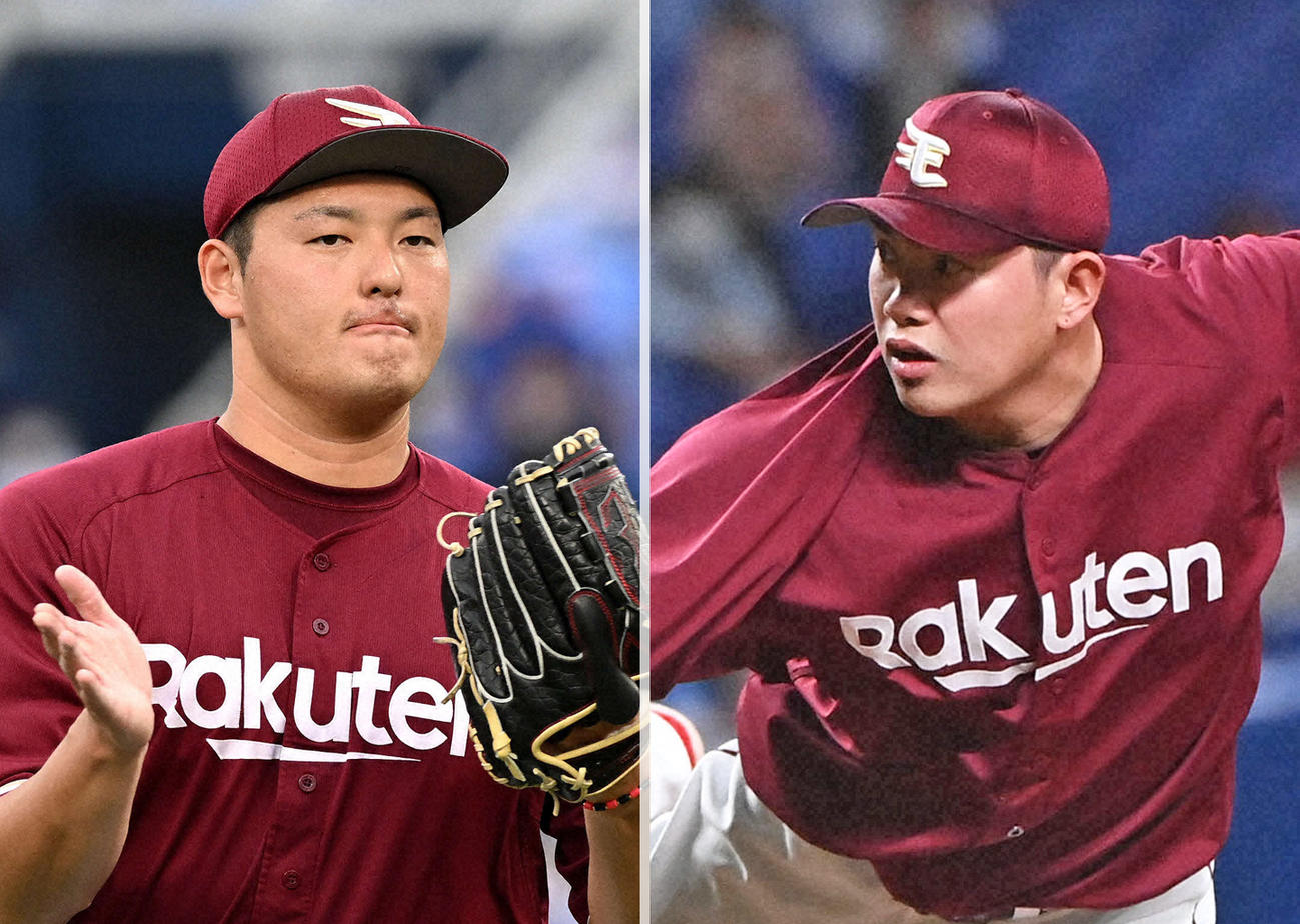 楽天安楽智大（左）と宋家豪