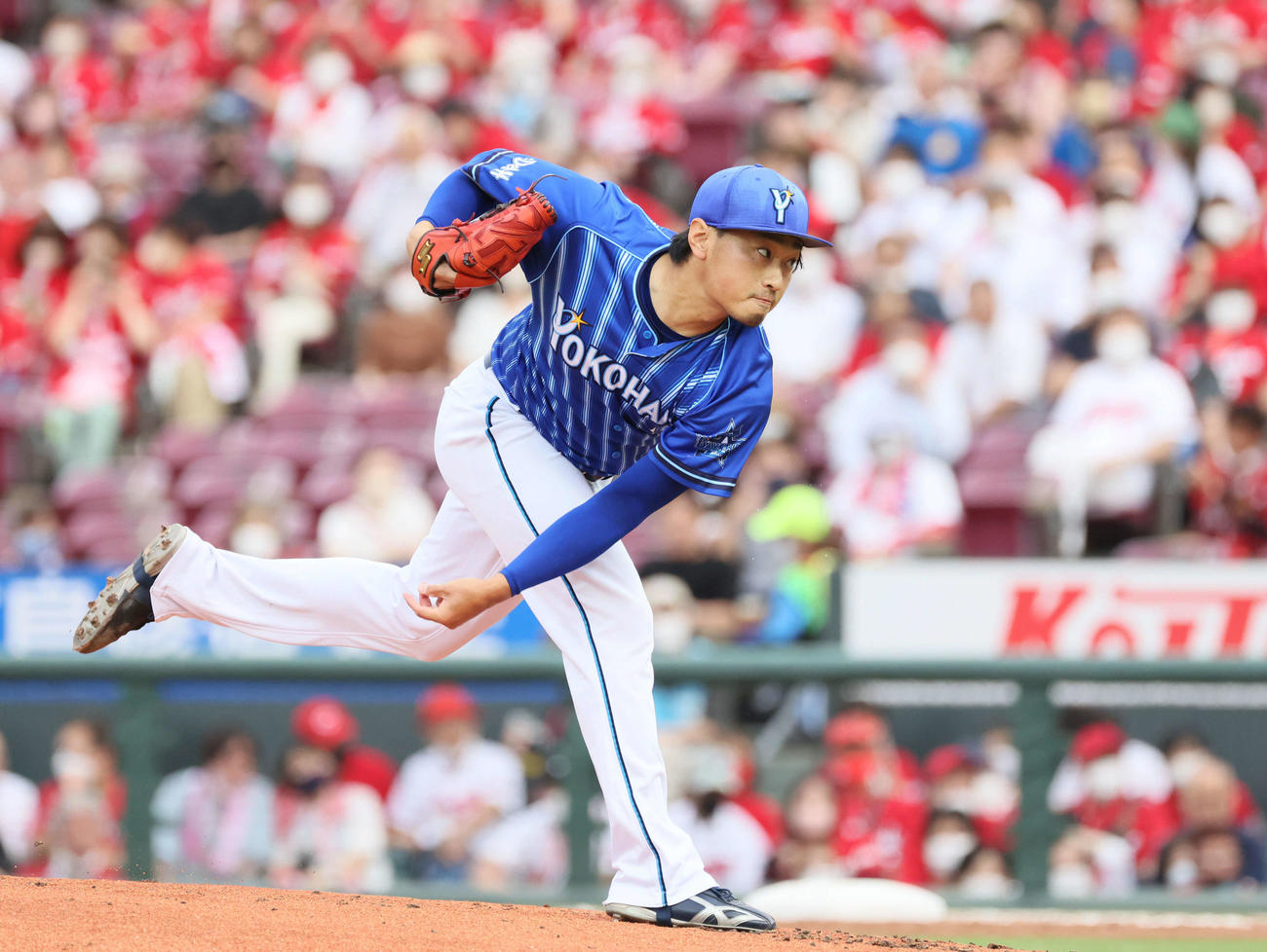 広島対DeNA DeNA先発の石田（撮影・加藤孝規）