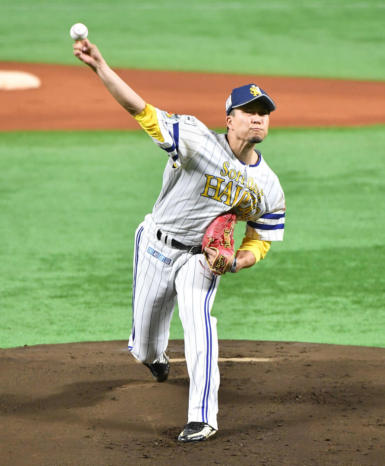 ソフトバンク対オリックス　ソフトバンク先発の千賀（撮影・岩下翔太）
