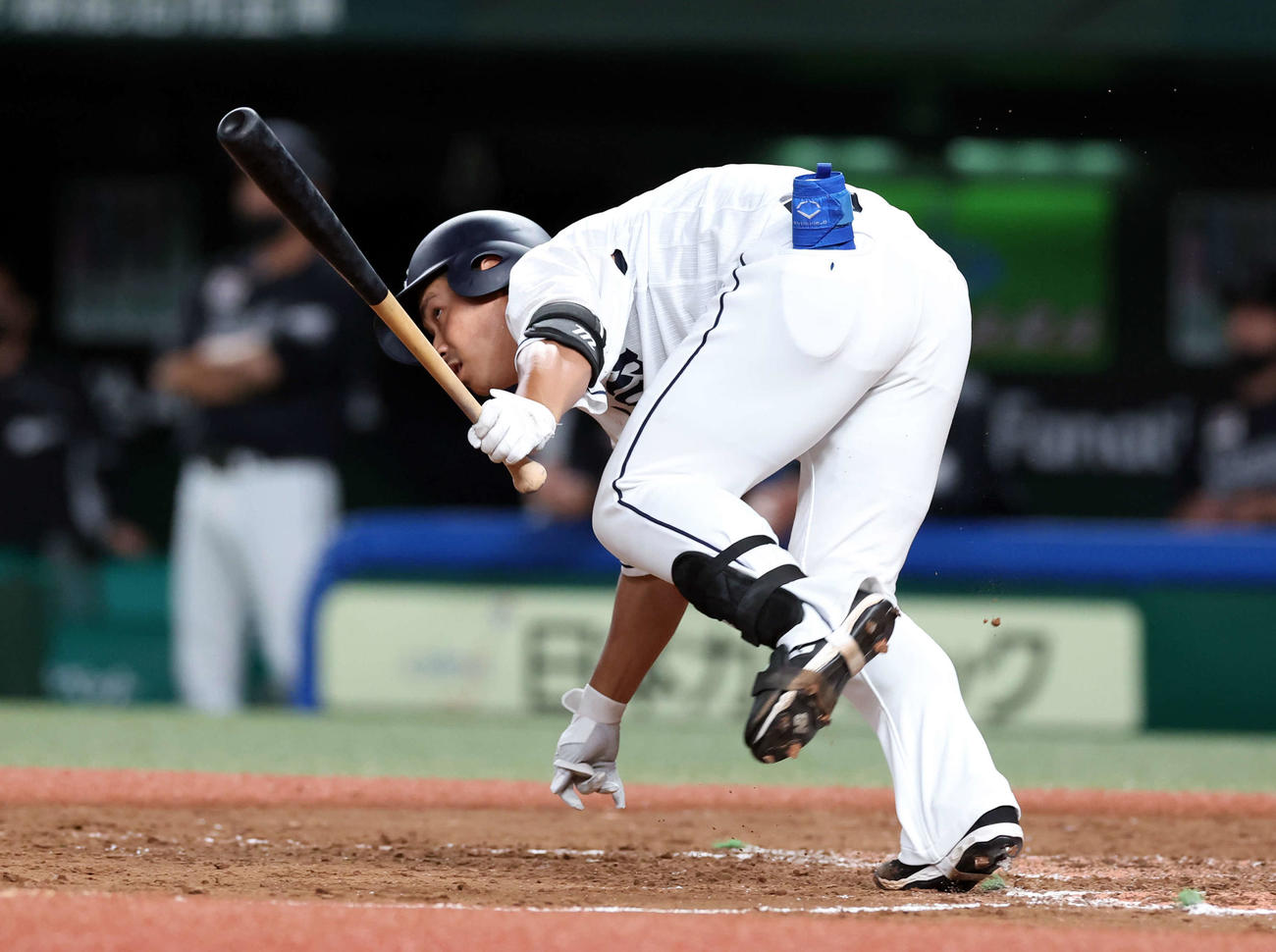 西武対ロッテ　5回裏西武2死二塁、愛斗は勝ち越し適時打を放つ（撮影・浅見桂子）