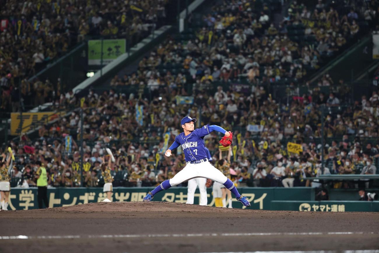 阪神対中日　中日2番手で登板する根尾（撮影・上田博志）