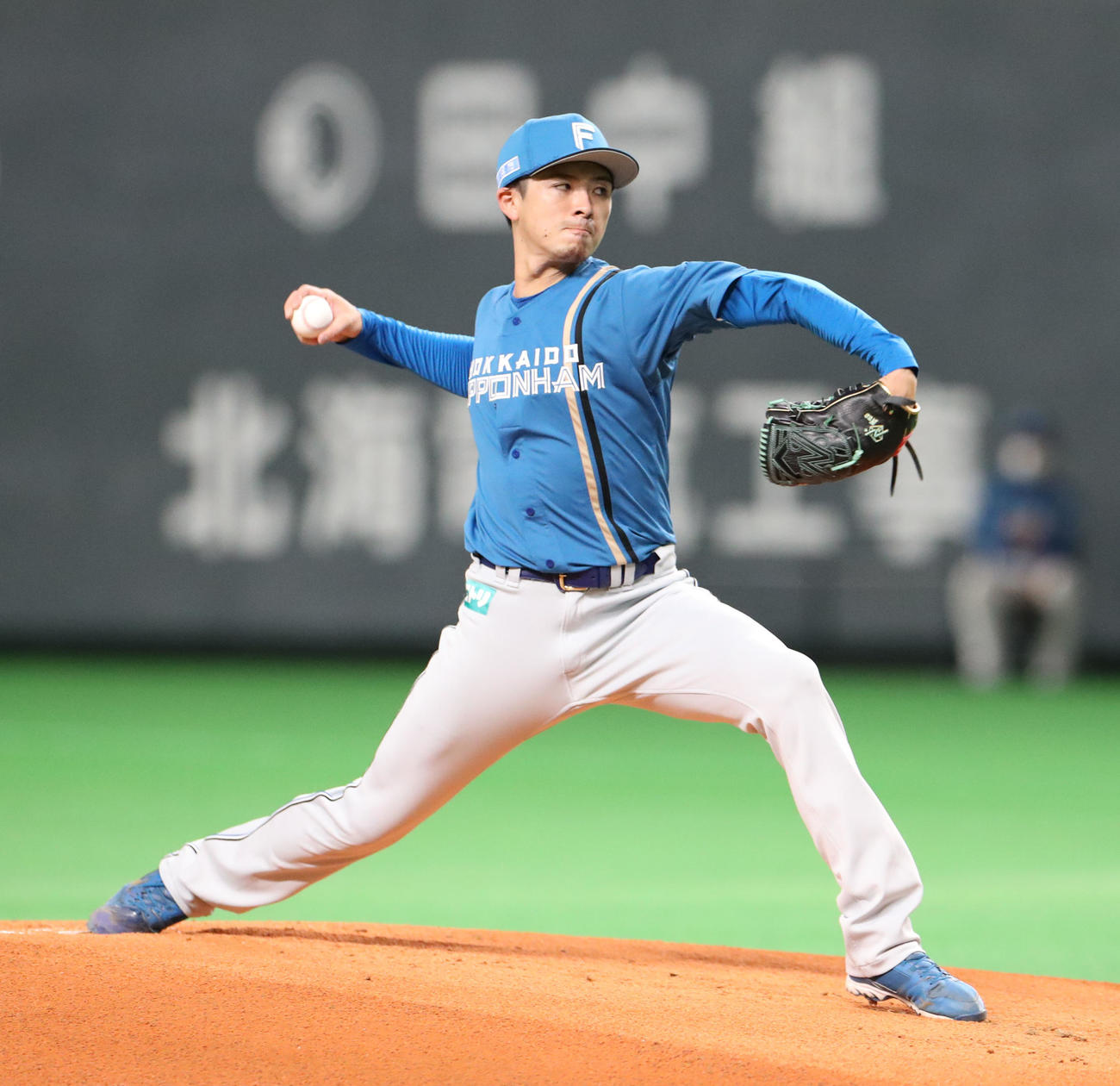 日本ハム対西武　日本ハム先発の上沢（撮影・佐藤翔太）