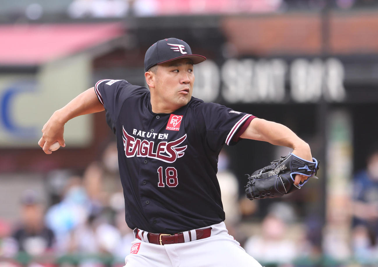 楽天先発の田中将大（撮影・足立雅史）