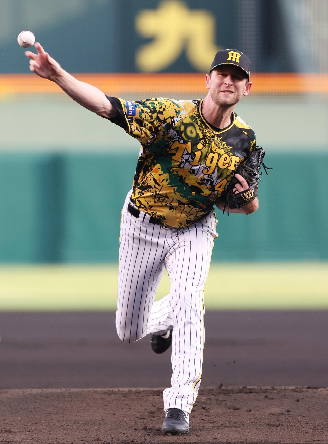 阪神対中日　力投する阪神先発のガンケル（撮影・上山淳一）